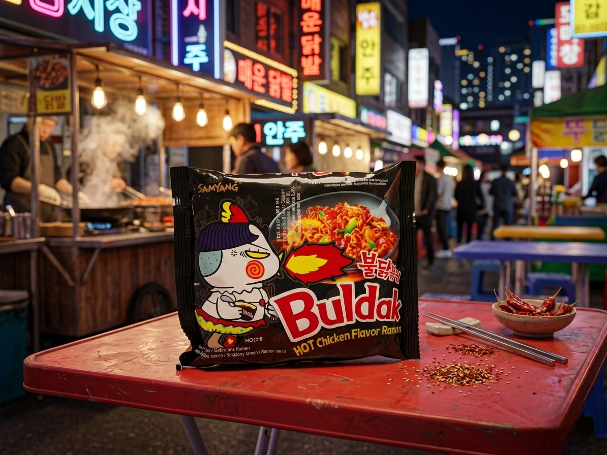 Samyang Buldak Hot Chicken Ramen - Noodles Coreene Extrem de Iuți