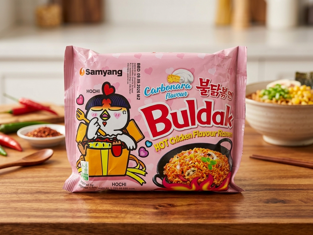 Samyang Buldak Carbonara - Ramen Coreean Cremos cu Pui Picant